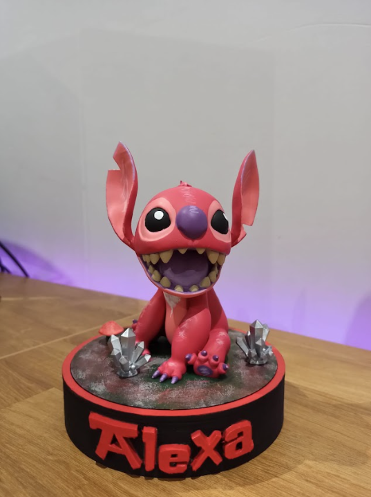 Angel personalizada com nome Alexa, estatueta pintada à mão em rosa